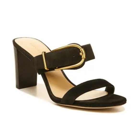 Veronica Beard Shoes - NWOB Veronica Beard Griddley Black Suede Buckle Block Heel Sandals Size 7